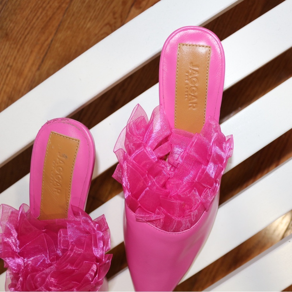 JAGGAR | Jaggar the Label Hot Pink Pleated Leather Mule/Pumps